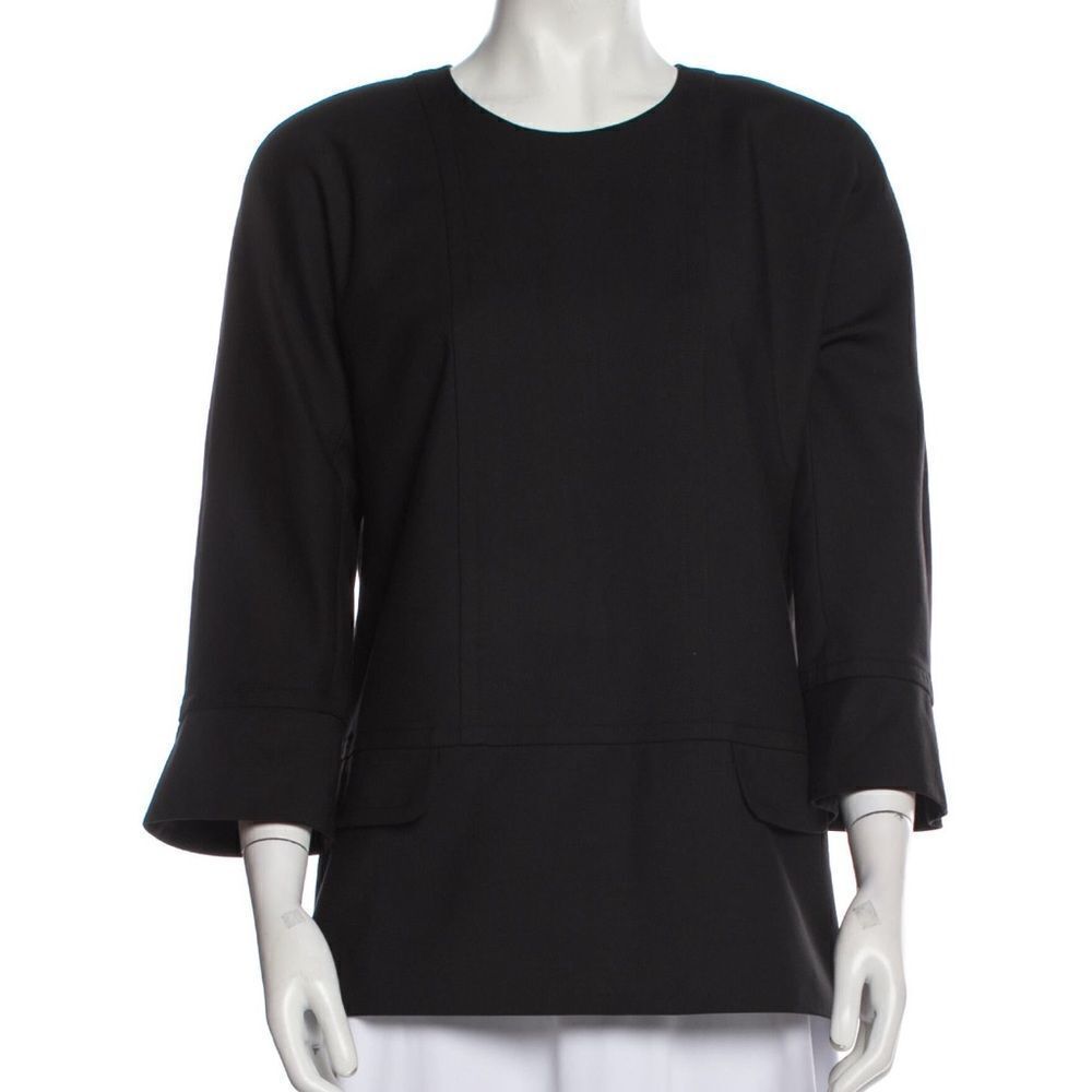 Longchamp Black 3/4 Sleeve Blouse